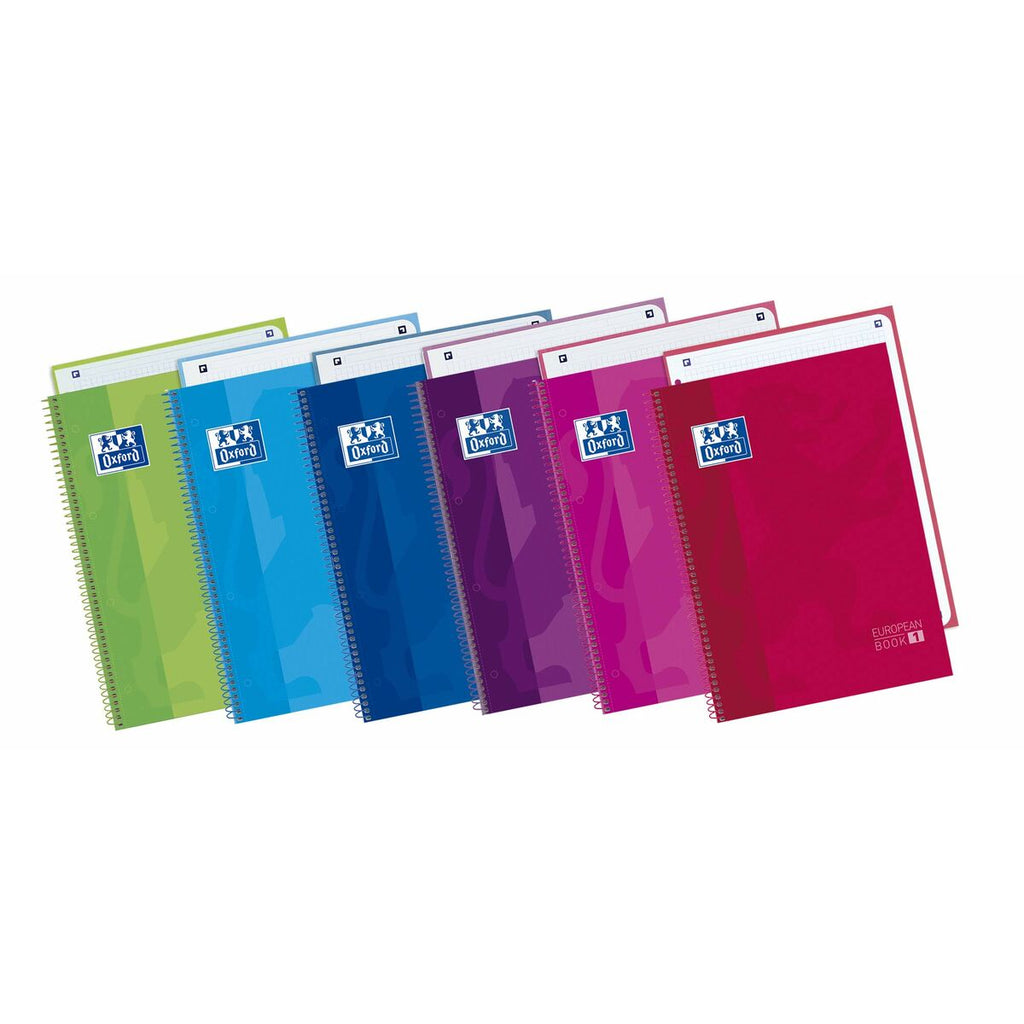 Notizbuch Oxford European Book Bunt A4 A4+ 80 Blatt Mikroperforiert 4