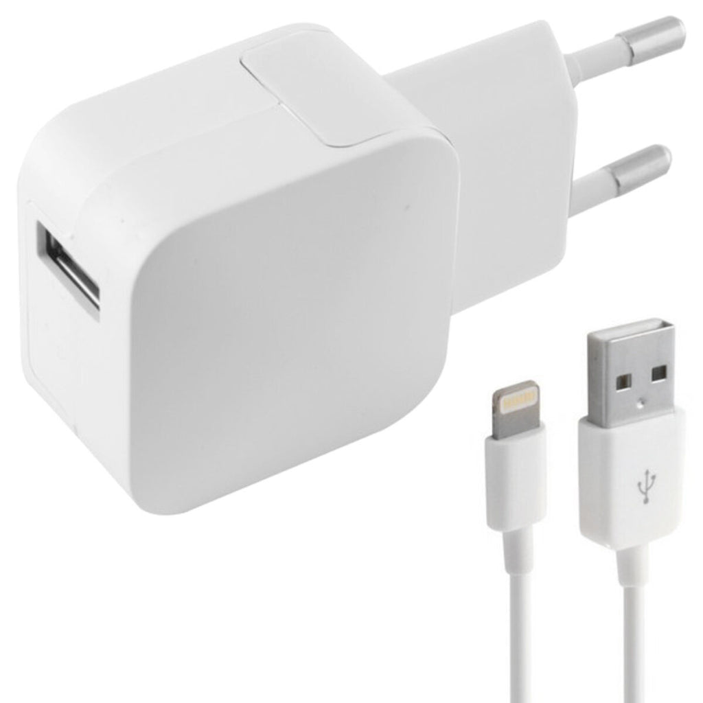 Wand-Ladegerät + Lightning-Kabel MFI KSIX Apple-compatible 2.4A USB