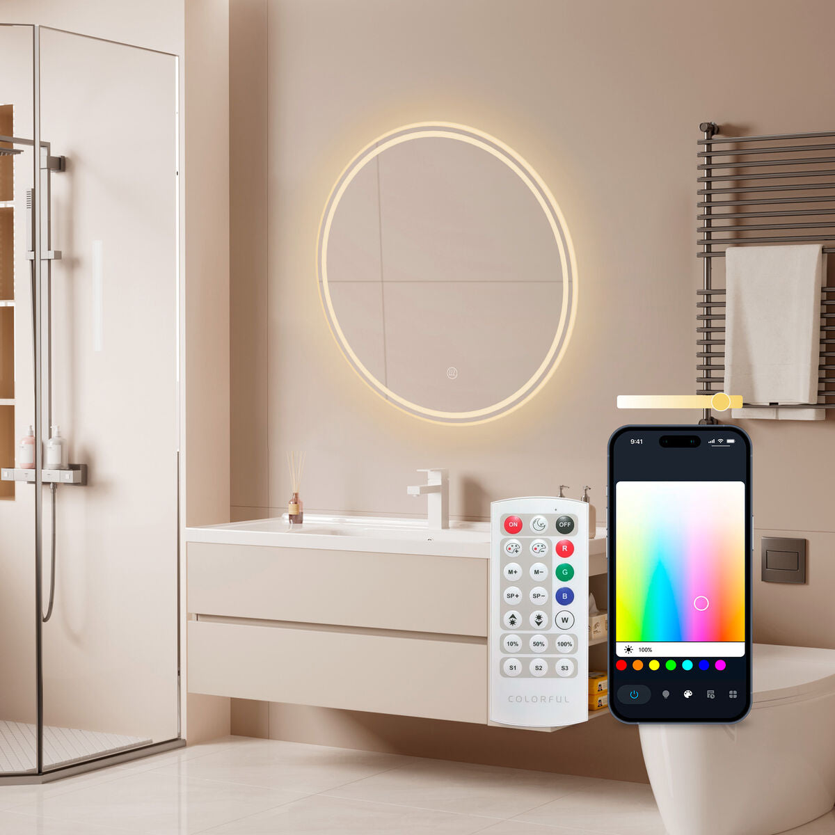 Badezimmerspiegel mit LED-Licht KSIX Oasis E 36 W 1000 Lm