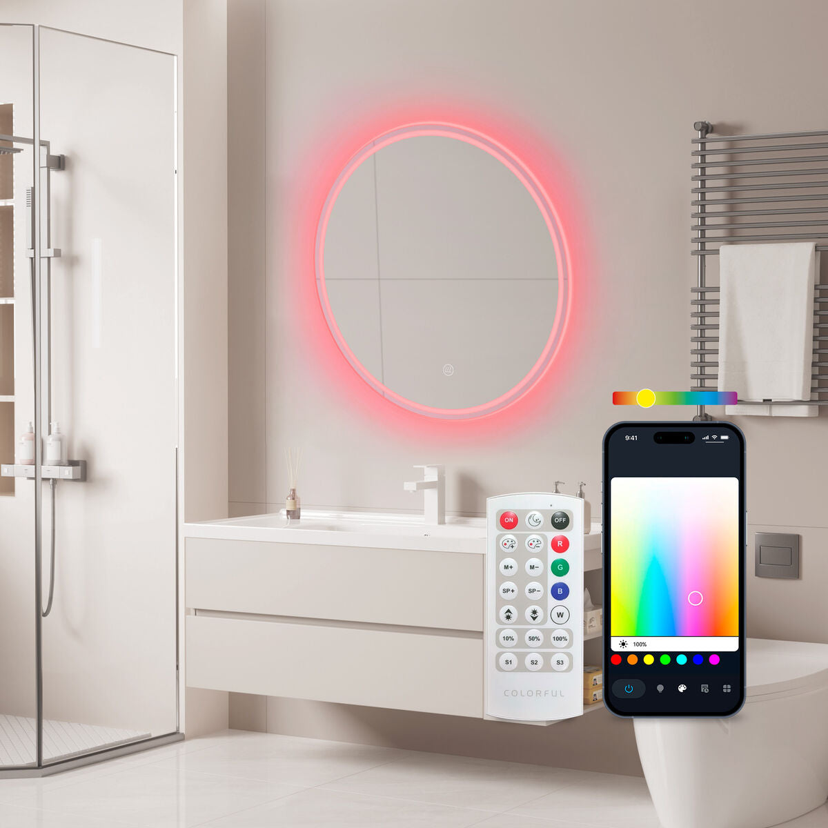Badezimmerspiegel mit LED-Licht KSIX Oasis E 36 W 1000 Lm