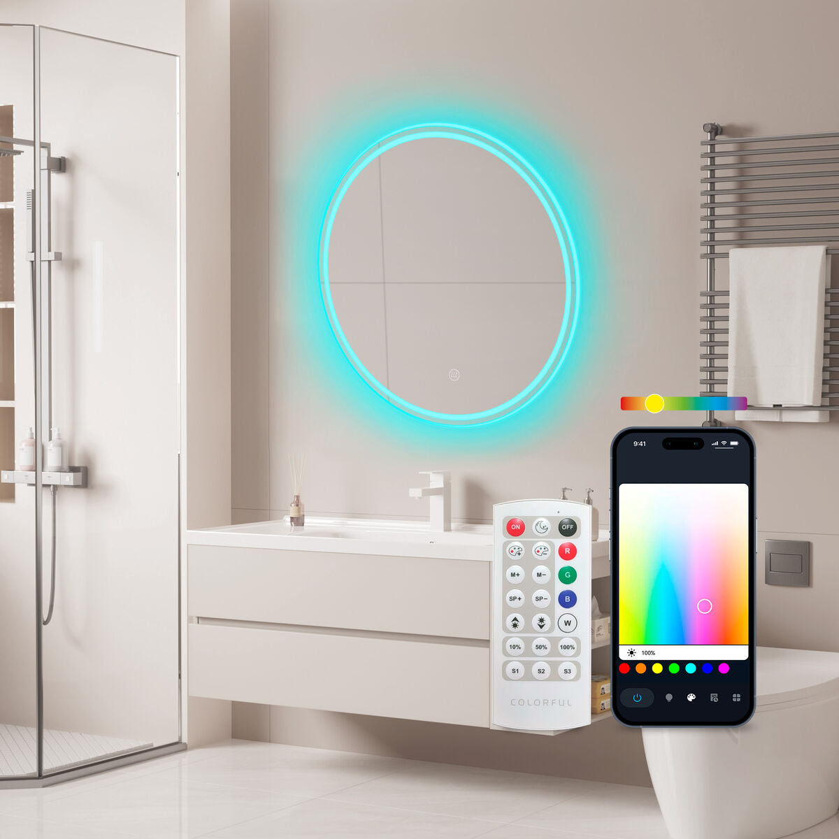 Badezimmerspiegel mit LED-Licht KSIX Oasis E 36 W 1000 Lm