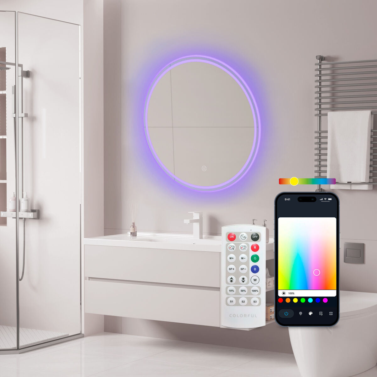 Badezimmerspiegel mit LED-Licht KSIX Oasis E 36 W 1000 Lm