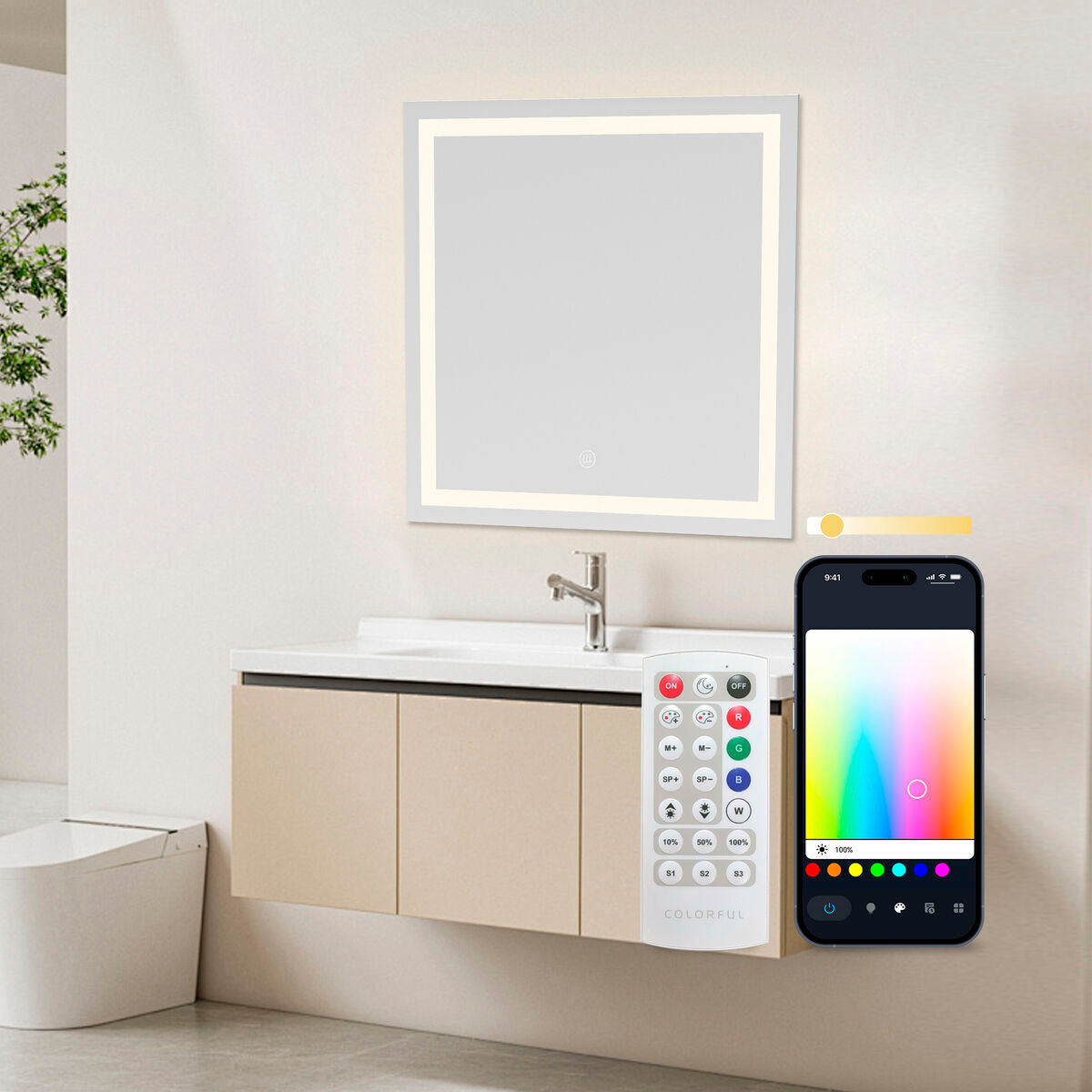 Badezimmerspiegel mit LED-Licht KSIX Aqua E 36 W 1300 lm
