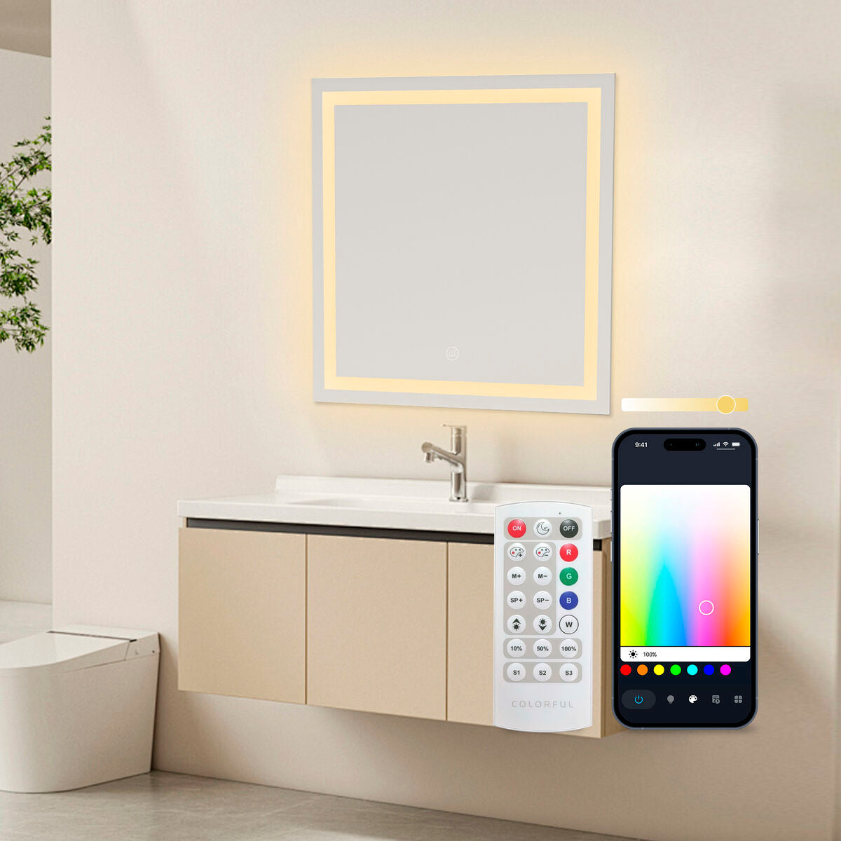 Badezimmerspiegel mit LED-Licht KSIX Aqua E 36 W 1300 lm