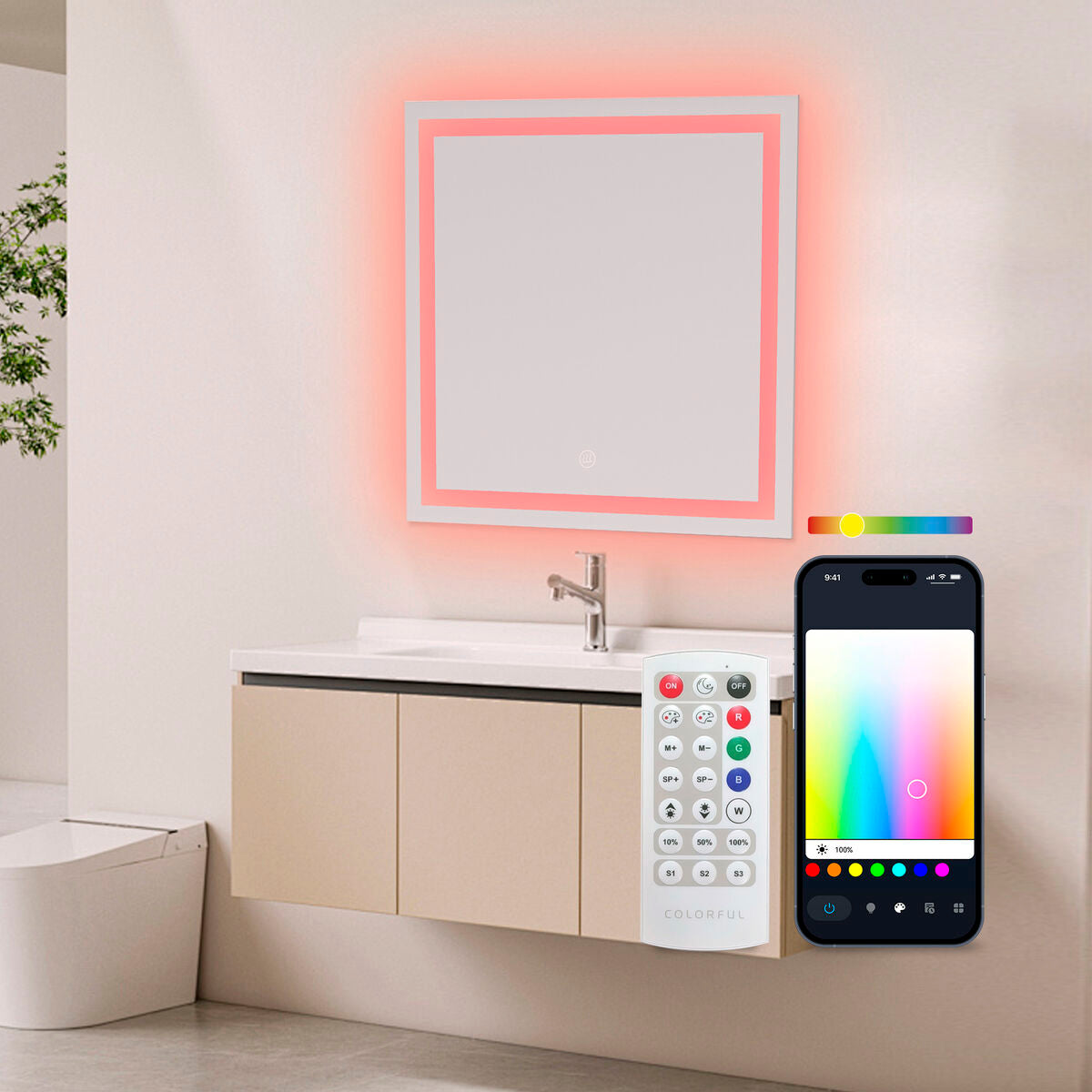 Badezimmerspiegel mit LED-Licht KSIX Aqua E 36 W 1300 lm