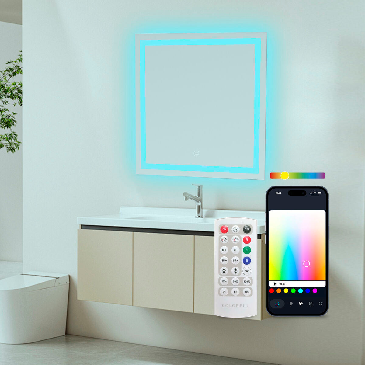 Badezimmerspiegel mit LED-Licht KSIX Aqua E 36 W 1300 lm