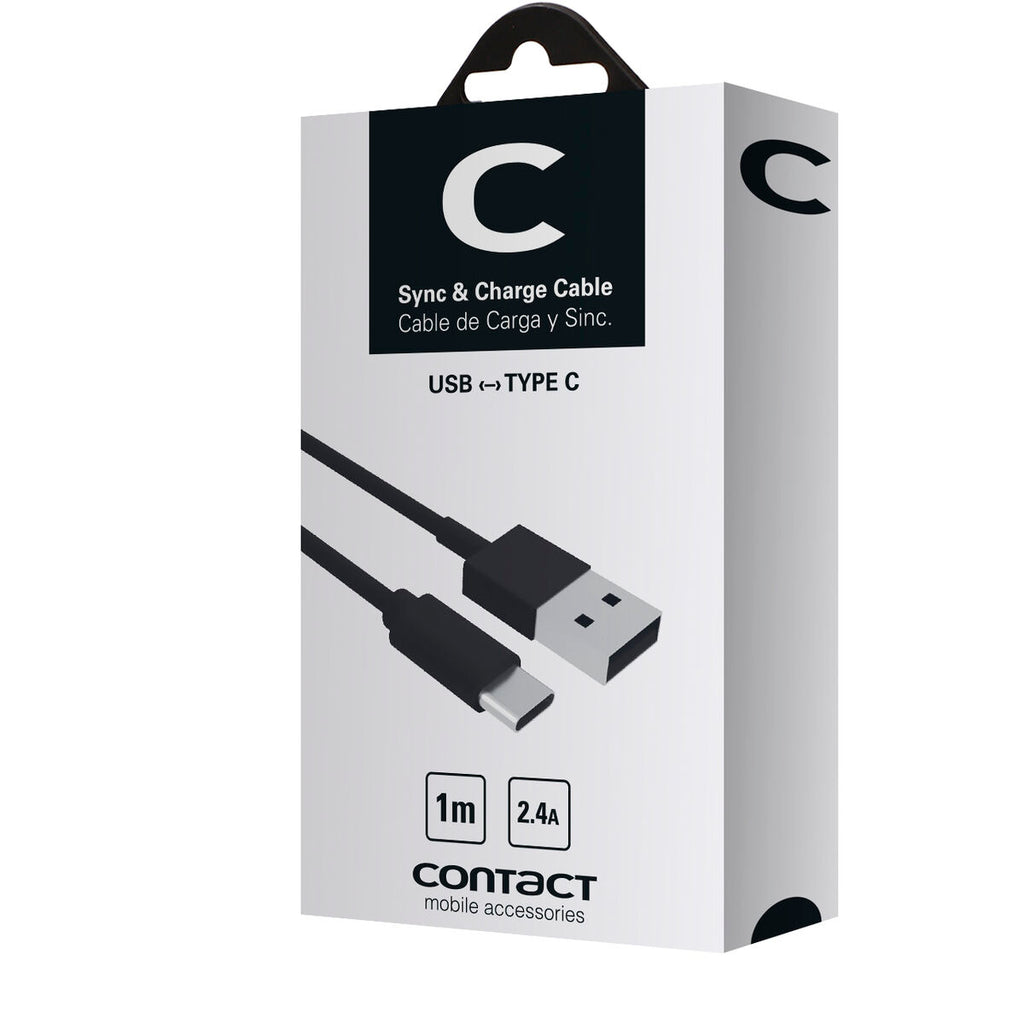 USB A zu USB-C-Kabel Contact (1 m) Schwarz – LuxeStyle Schweiz