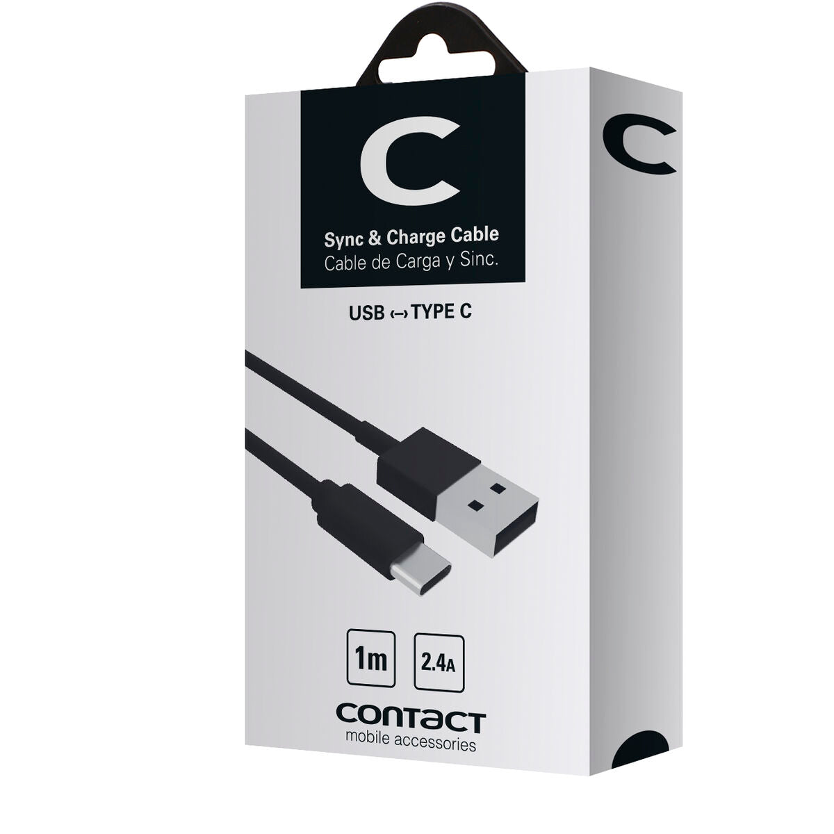 USB A zu USB-C-Kabel Contact (1 m) Schwarz – LuxeStyle Schweiz