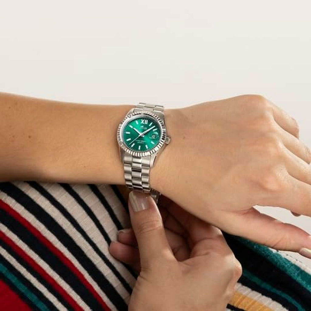 Herrenuhr Lotus /4 grün Silberfarben