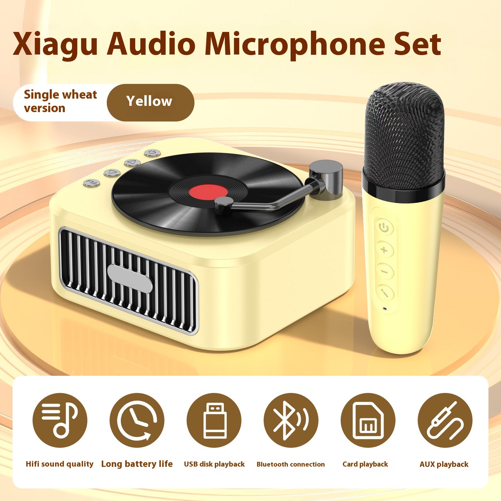 Retro Bluetooth-Lautsprecher mit Plattenspieler-Design