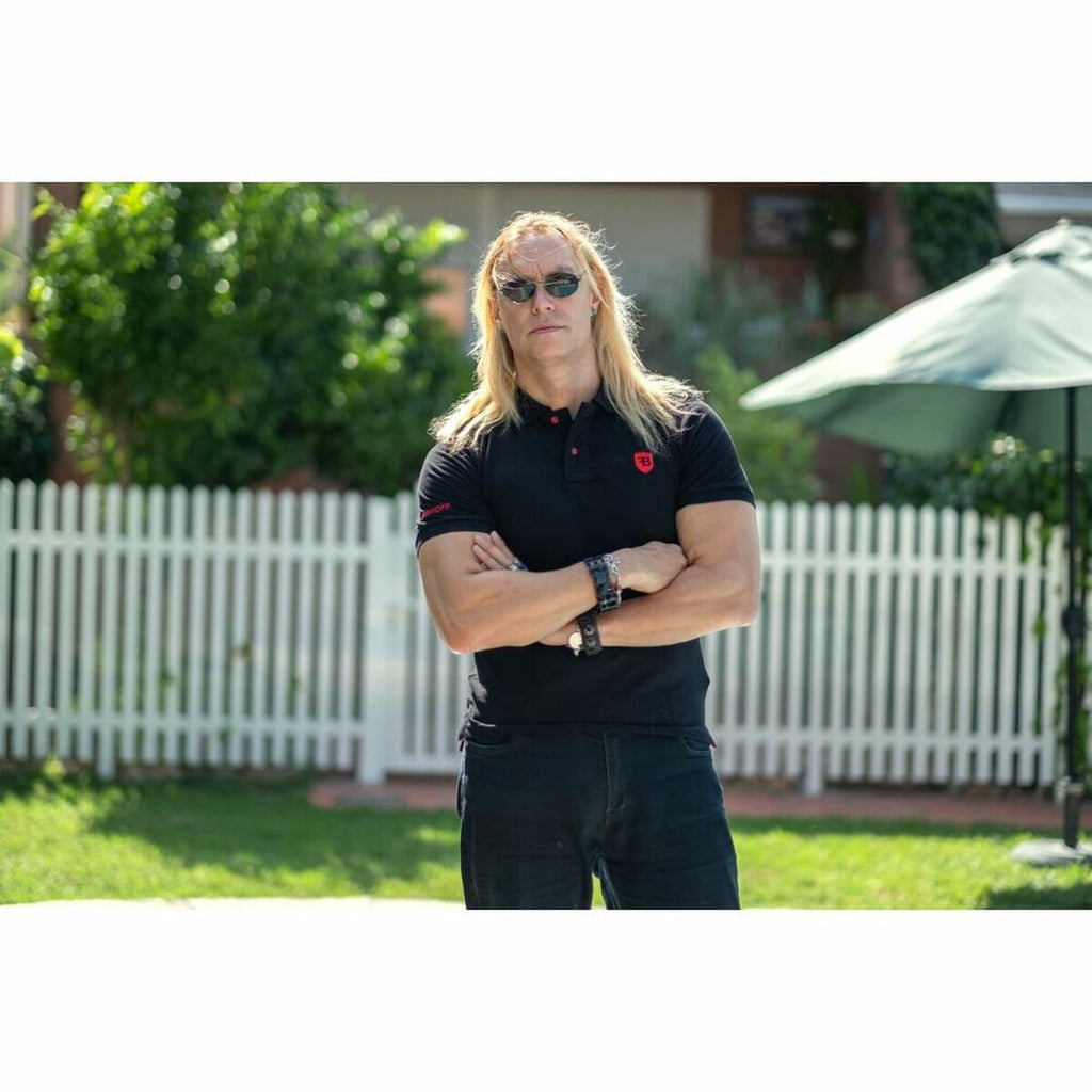 Herren Kurzarm-Poloshirt Bobroff Schwarz – LuxeStyle Schweiz