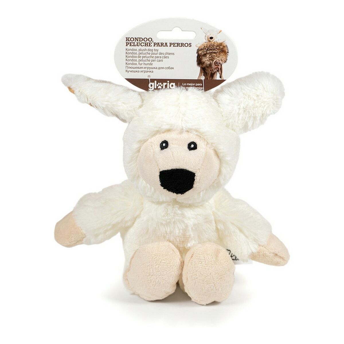 Kuscheltier für Hunde Gloria Kondoo Weiss Polyester Polypropylen Schaf