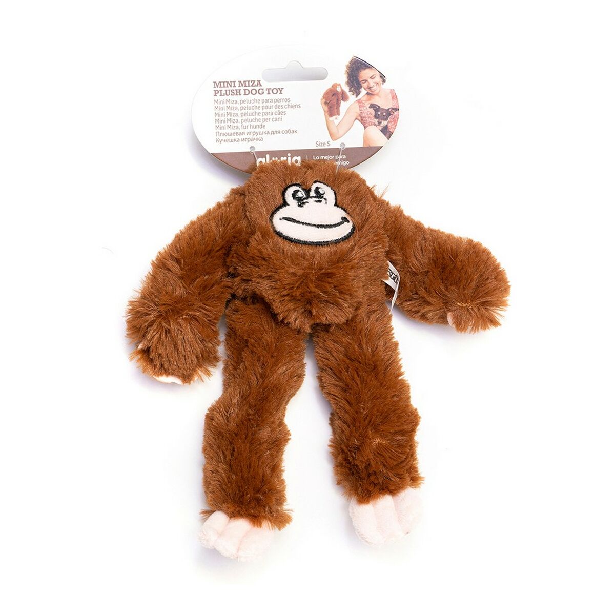 Kuscheltier für Hunde Gloria Miza Braun Polyester Polypropylen Affe
