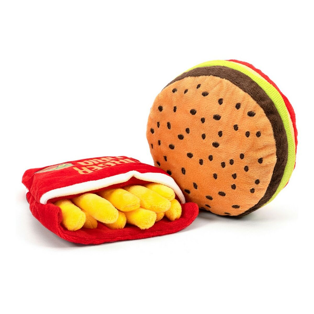 Kuscheltier für Hunde Gloria Hamburdog Bunt Polyester Polypropylen Hamburger 14 x 6 cm