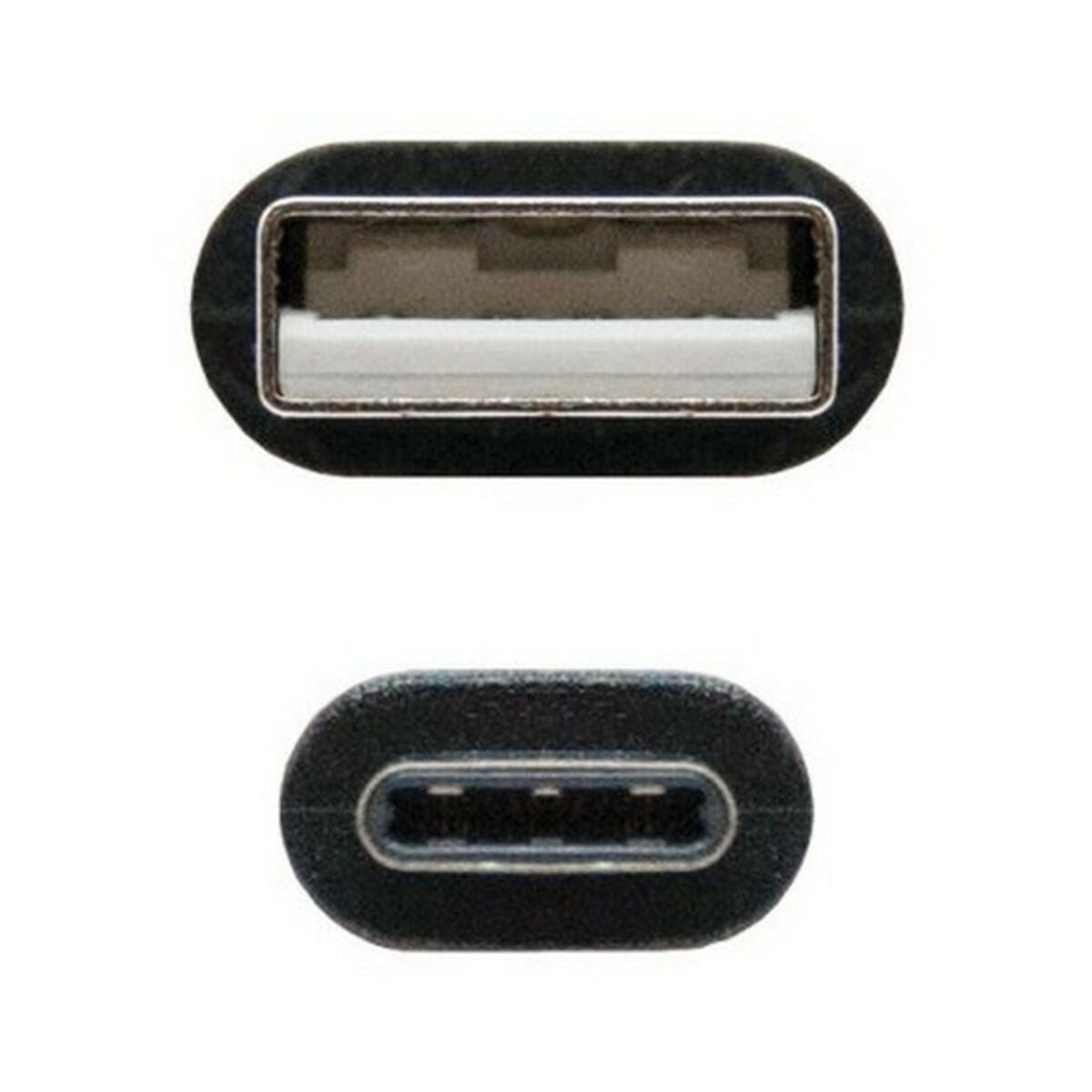 USB A zu USB-C-Kabel NANOCABLE 10.01.210 Schwarz – LuxeStyle Schweiz