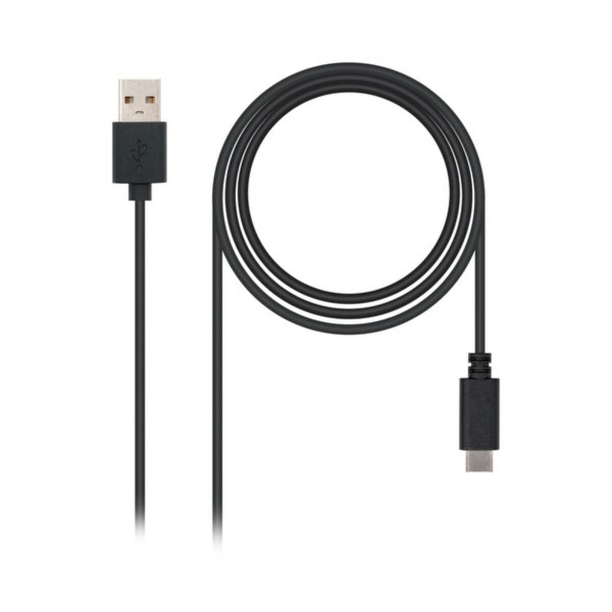 USB A zu USB-C-Kabel NANOCABLE 10.01.210 Schwarz – LuxeStyle Schweiz