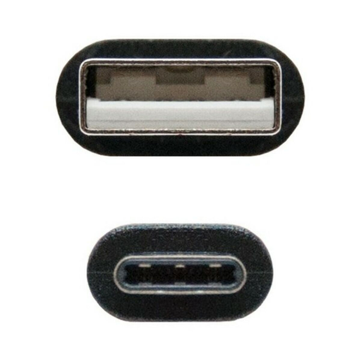 USB A zu USB-C-Kabel NANOCABLE 10.01.210 Schwarz – LuxeStyle Schweiz