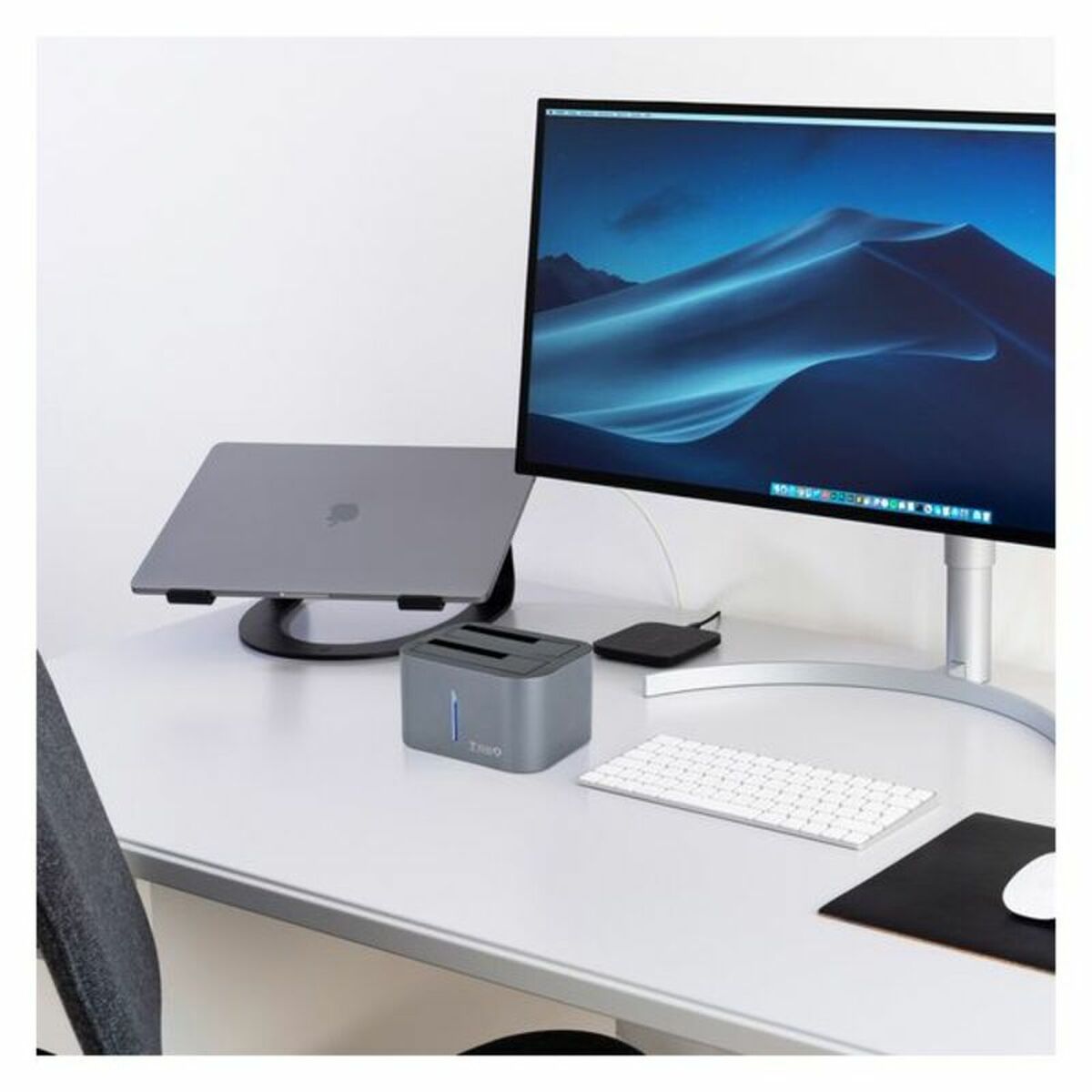 Dual-Dockstation TooQ TQDS-805G 2.5-3.5 HDD/SSD SATA USB 3.0 Grau
