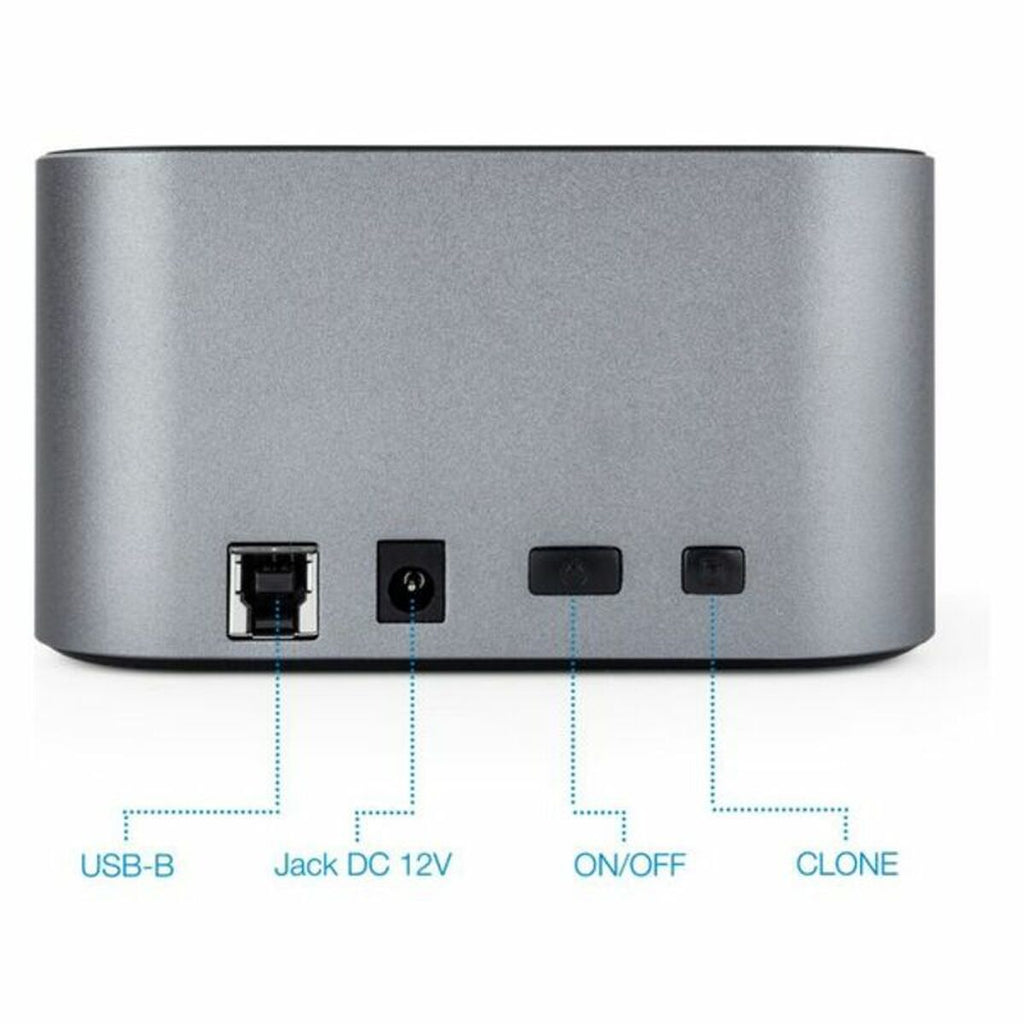 Dual-Dockstation TooQ TQDS-805G 2.5-3.5 HDD/SSD SATA USB 3.0 Grau
