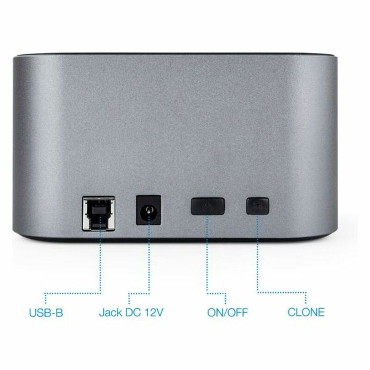 Dual-Dockstation TooQ TQDS-805G 2.5-3.5 HDD/SSD SATA USB 3.0 Grau