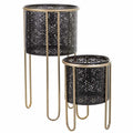 Blumentopf-Set «Alexandra House Living» Metall Schwarz