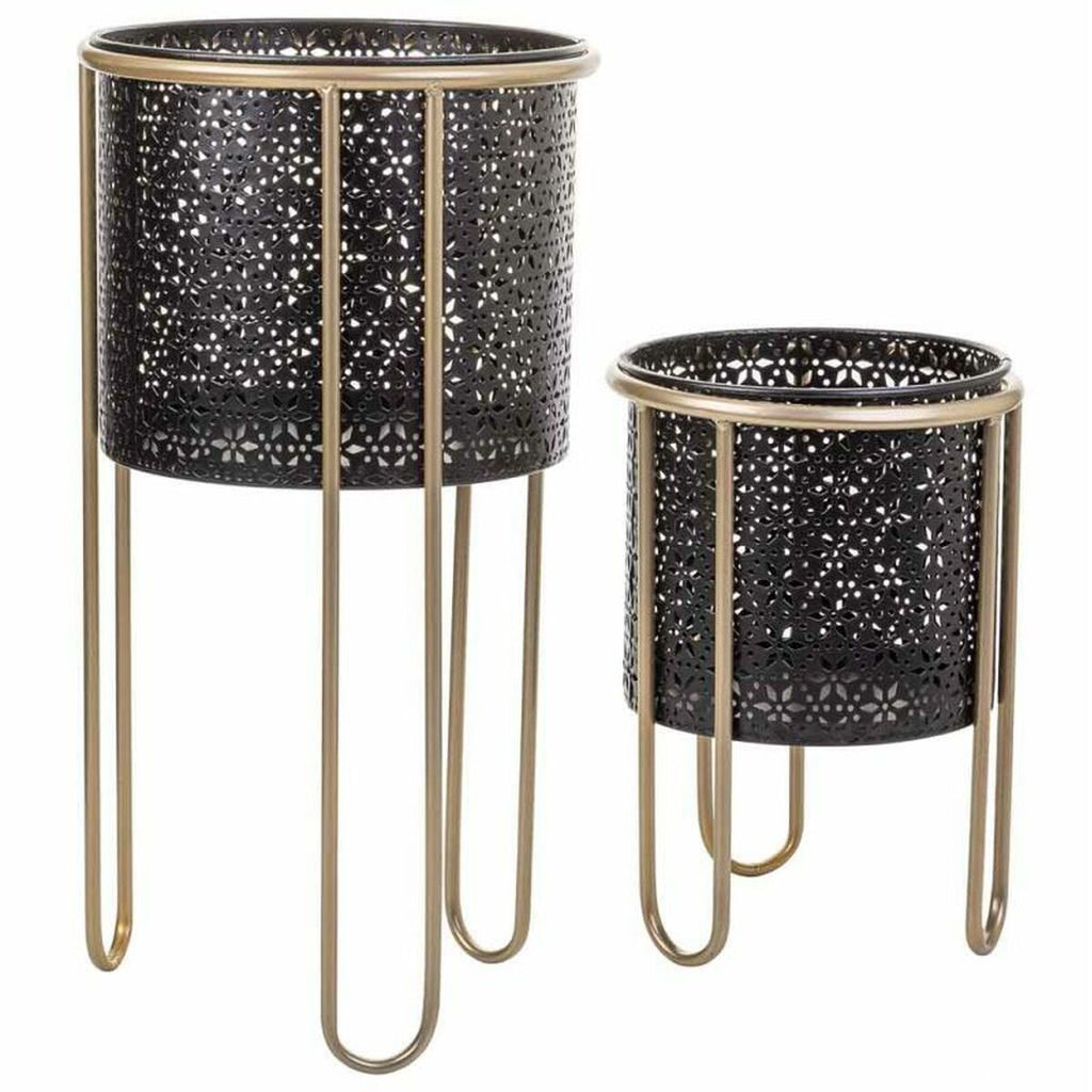 Blumentopf-Set «Alexandra House Living» Metall Schwarz