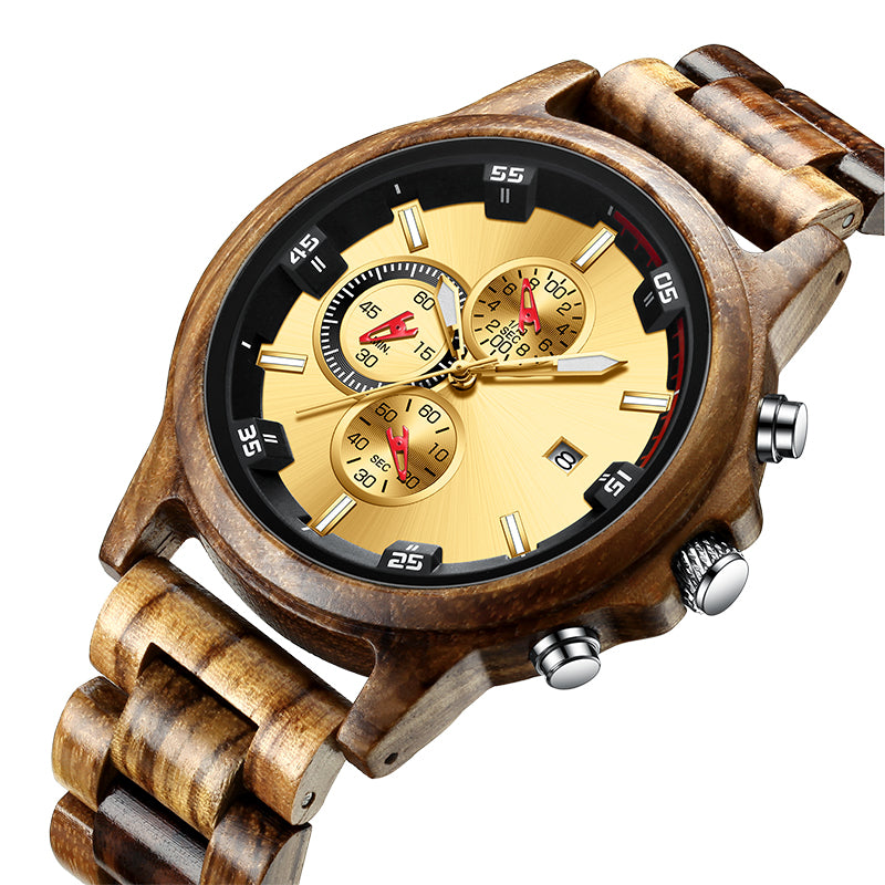 Männliche Holz-Uhr mit Quarzwerk – Bild 2 | LuxeStyle