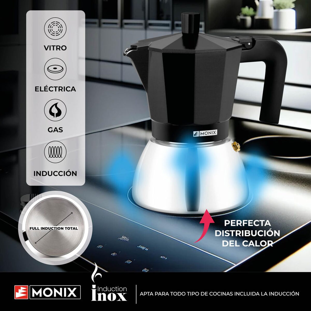 Italienische Kaffeemaschine BRA INOX BLACK 3T Schwarz