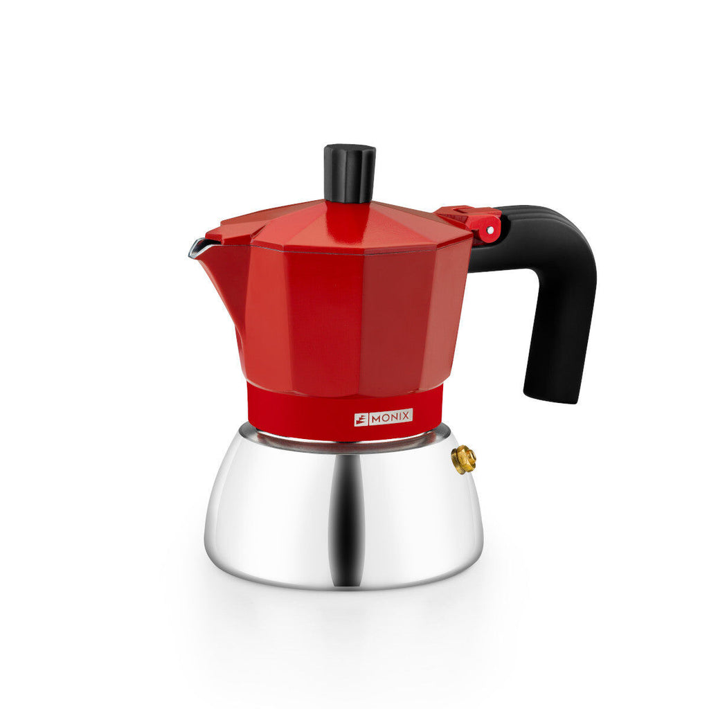 Italienische Kaffeemaschine BRA INOX RED 3T Rot