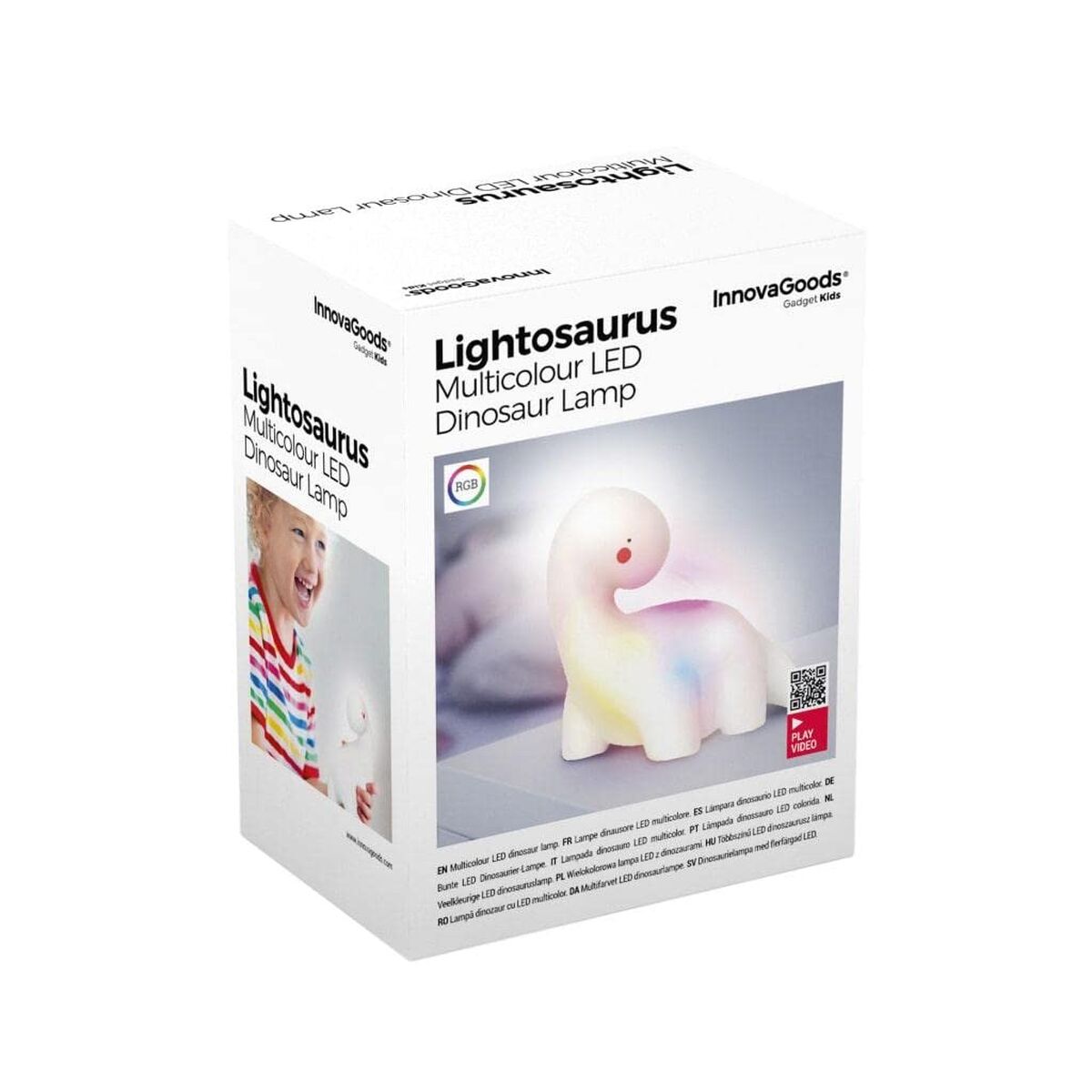 LED-Dinosaurierlampe, vielfarbig InnovaGoods Weiß Vinyl (Restauriert A