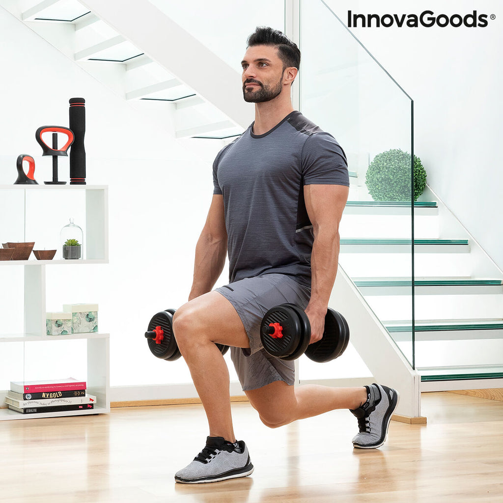 6 in 1 Verstellbarer Hantelsatz mit Trainingsanleitung Sixfit InnovaGoods Eisen (Restauriert B) – Ansicht 8