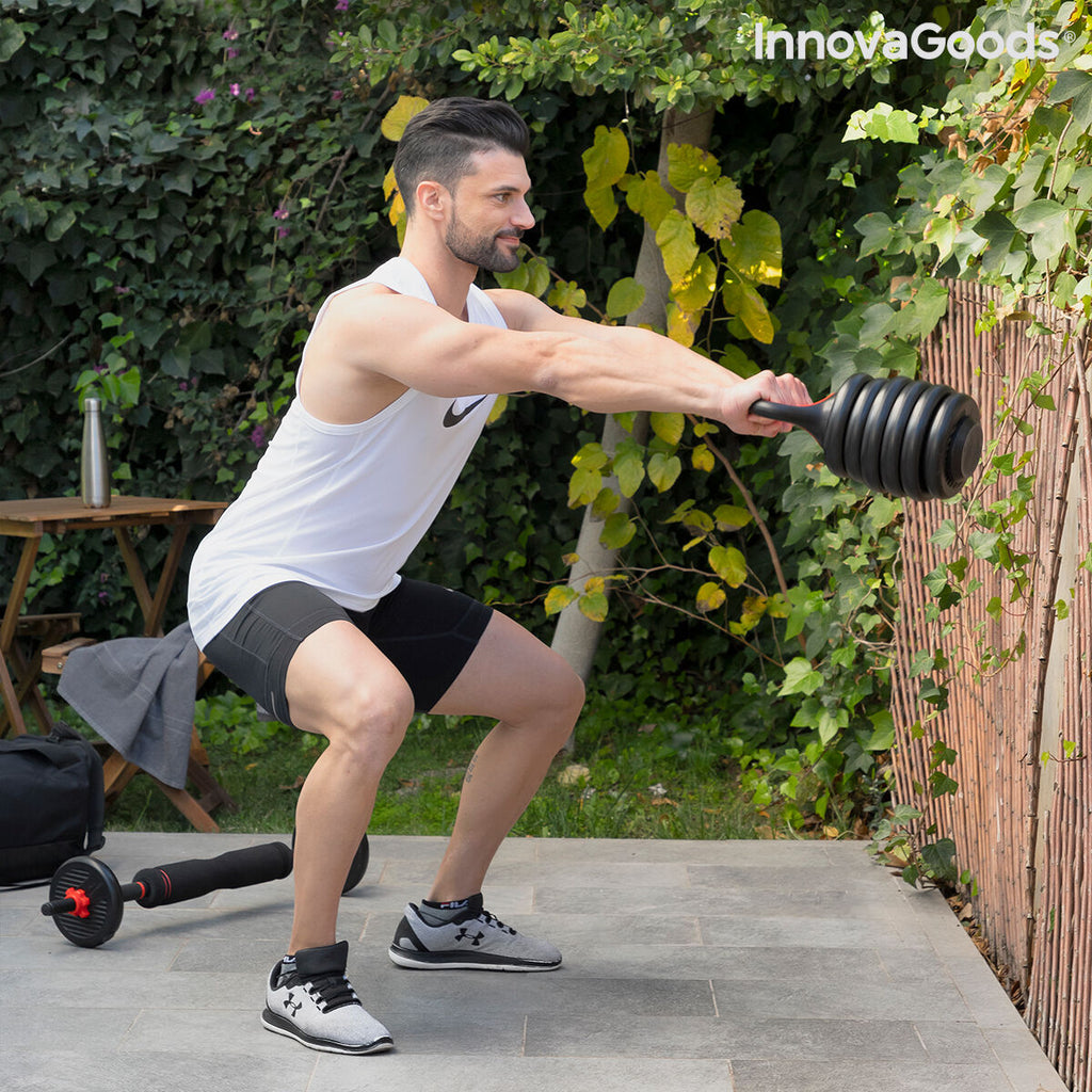 6 in 1 Verstellbarer Hantelsatz mit Trainingsanleitung Sixfit InnovaGoods   Eisen (Restauriert B)