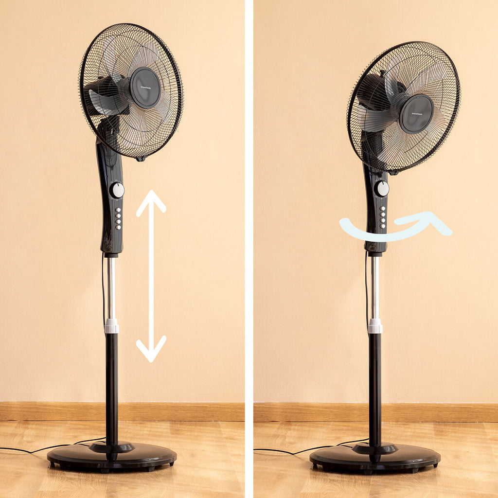 Schwarzer Standventilator – Kraftvolle Kühle im Design