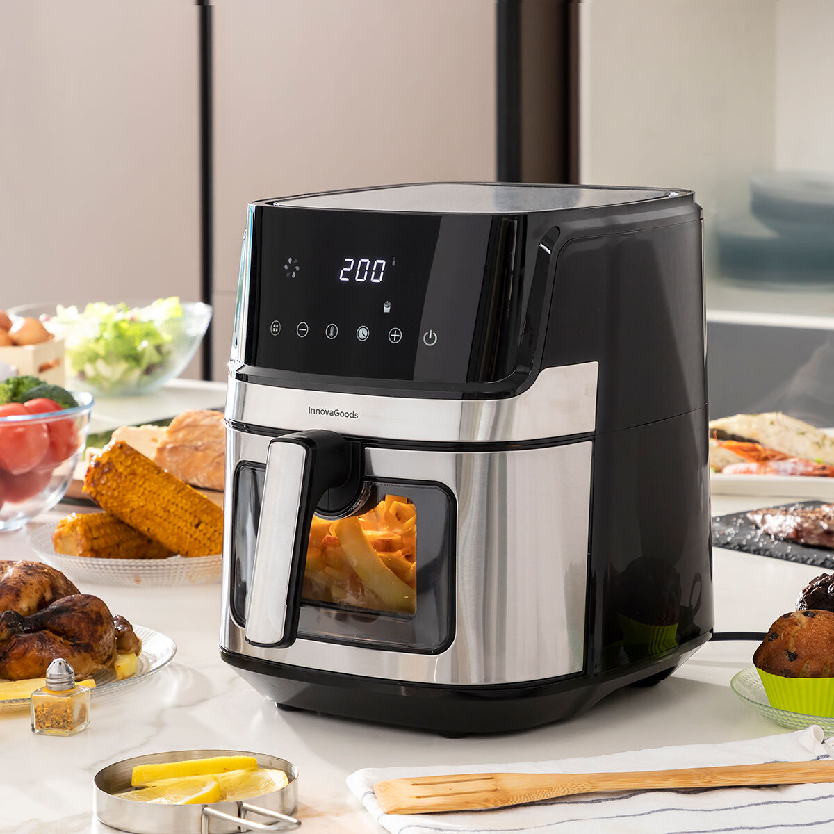 Heißluftfritteuse InnovaGoods Fryinn View 6500 Schwarz 1700 W 6,5 L Ed