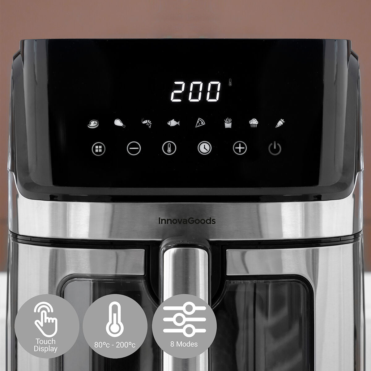 Heißluftfritteuse InnovaGoods Fryinn View 6500 Schwarz 1700 W 6,5 L Ed