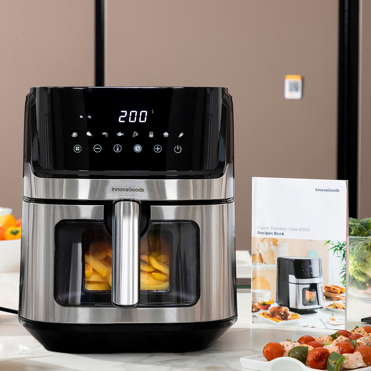 Heißluftfritteuse InnovaGoods Fryinn View 6500 Schwarz 1700 W 6,5 L Ed