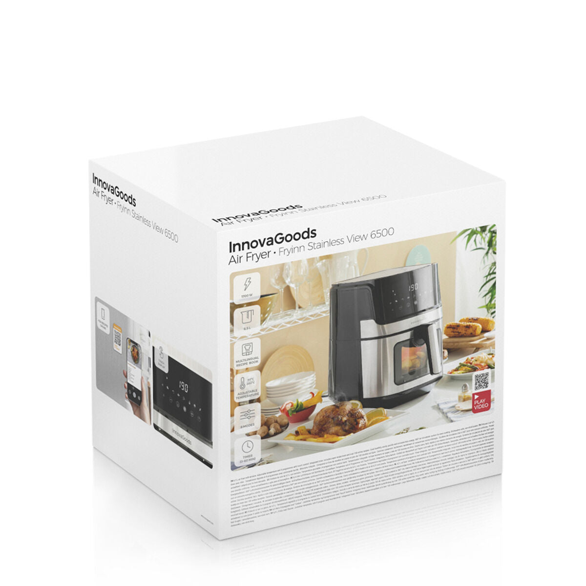 Heißluftfritteuse InnovaGoods Fryinn View 6500 Schwarz 1700 W 6,5 L Ed