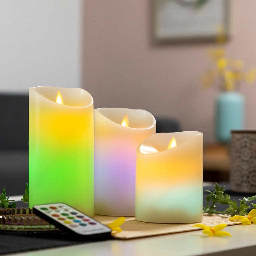 Mehrfarbige LED-Kerzen Flammeneffekt mit Fernbedienung Lendles InnovaG