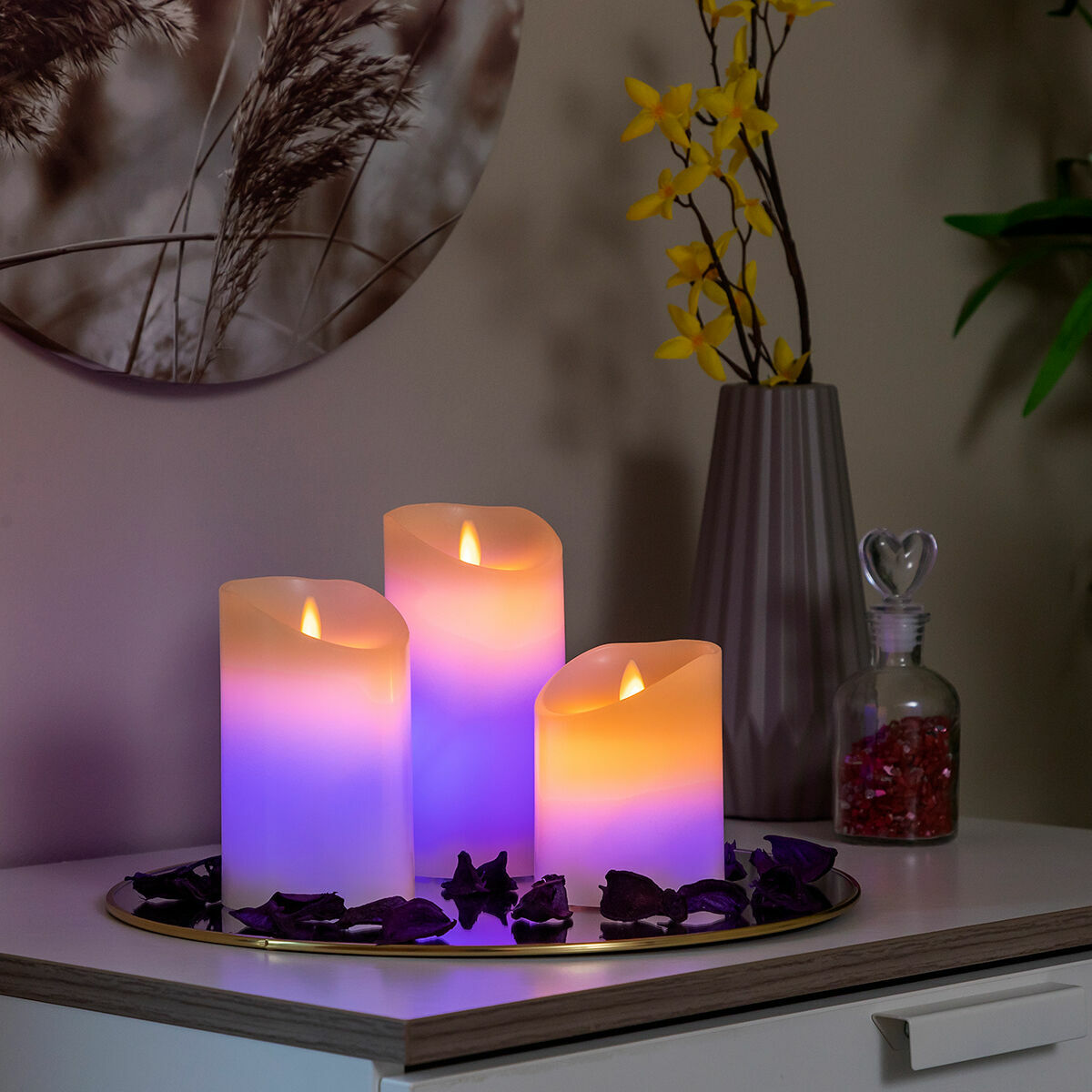 Mehrfarbige LED-Kerzen Flammeneffekt mit Fernbedienung Lendles InnovaG