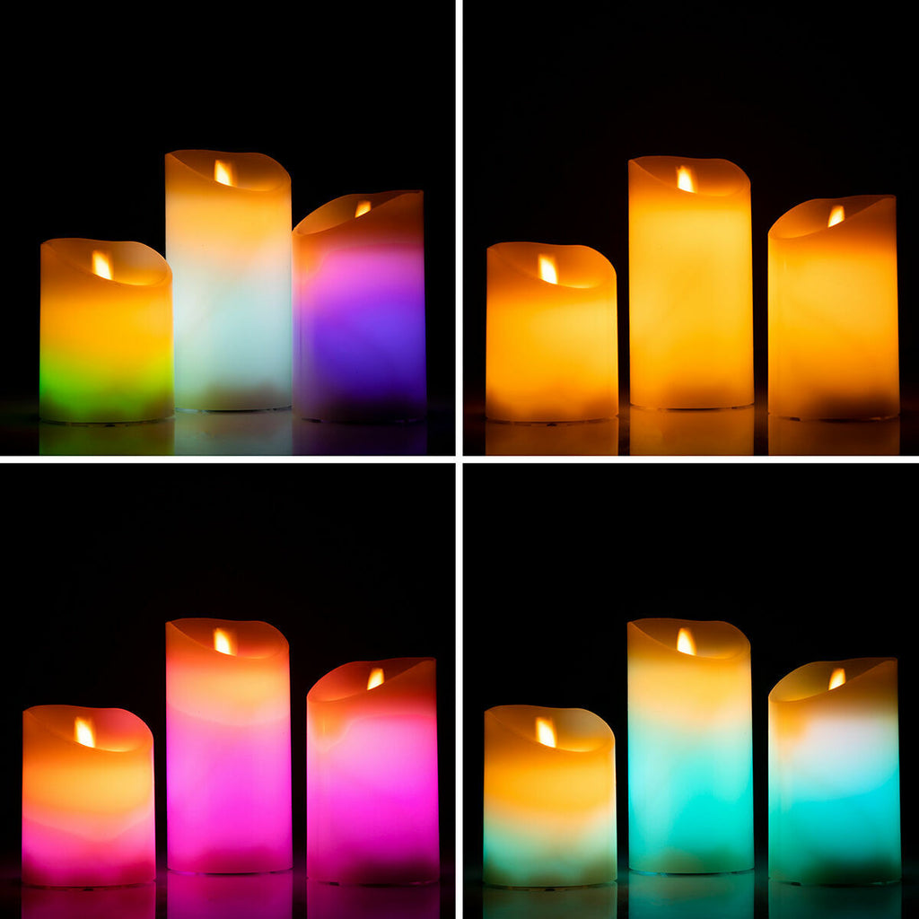 Mehrfarbige LED-Kerzen Flammeneffekt mit Fernbedienung Lendles InnovaG
