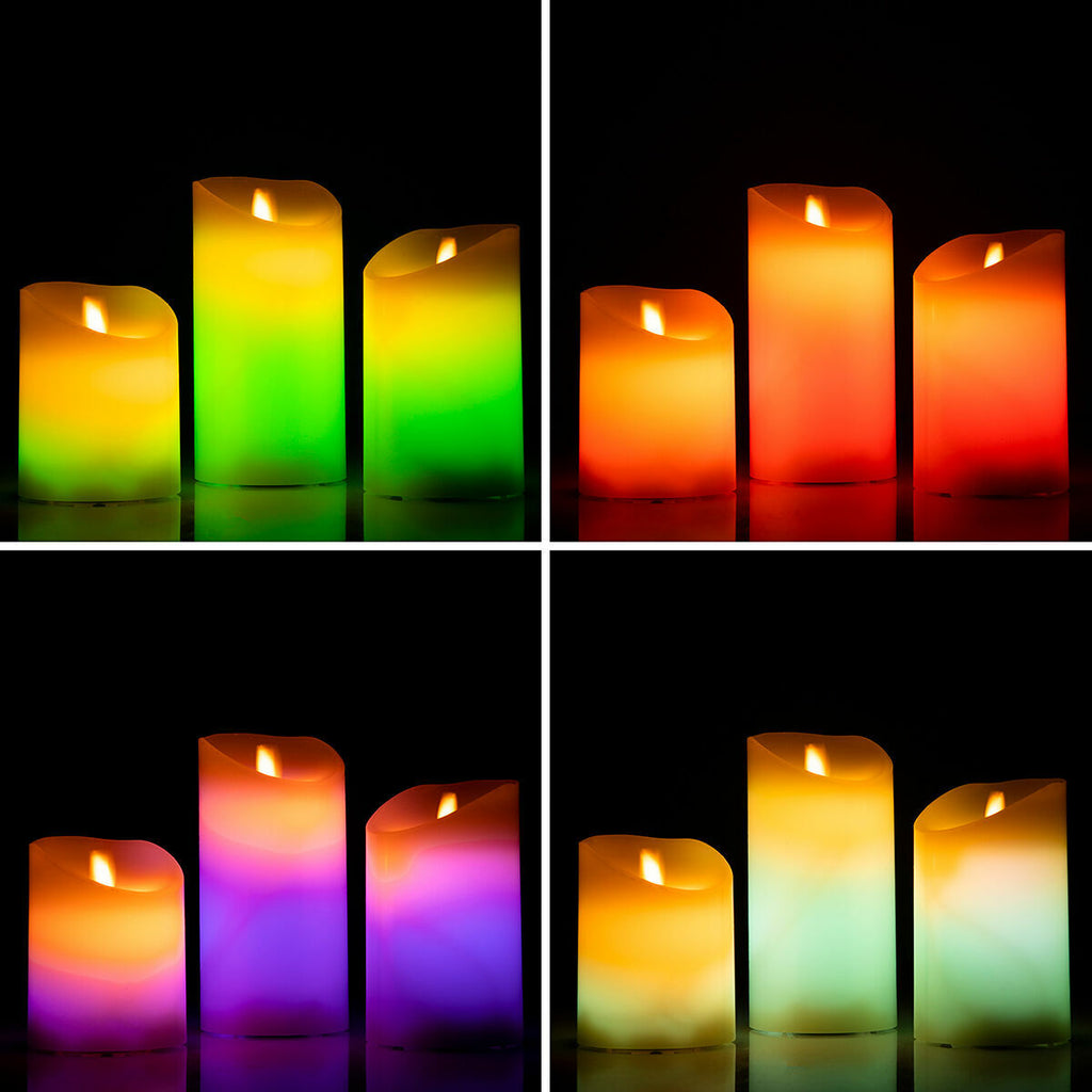 Mehrfarbige LED-Kerzen Flammeneffekt mit Fernbedienung Lendles InnovaG