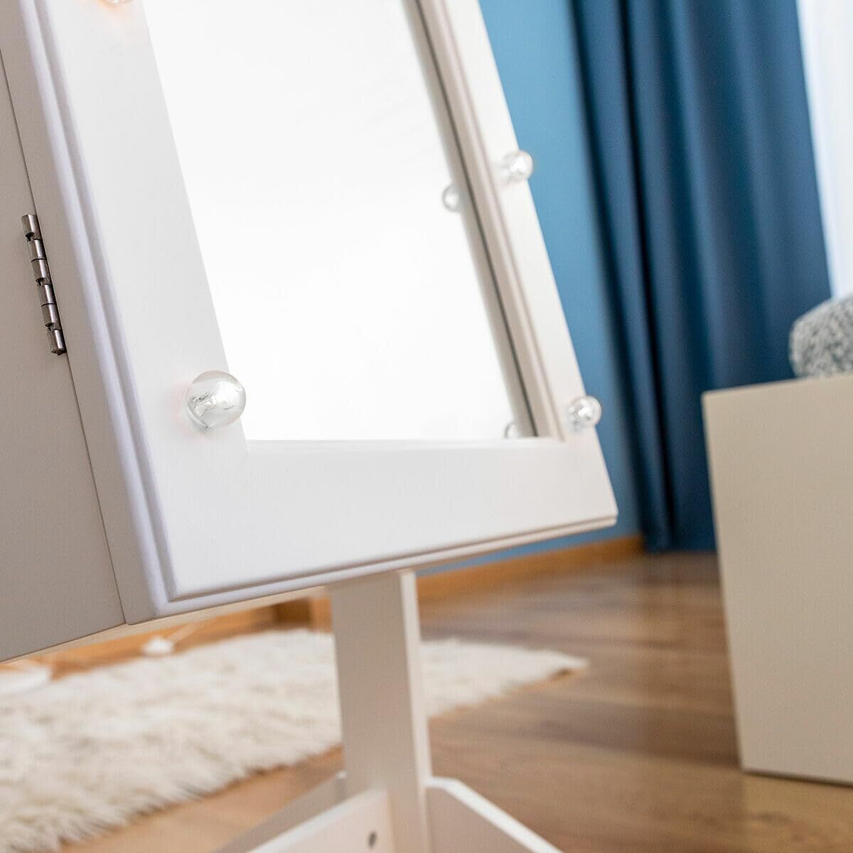 Stand-Schmuckspiegel mit LED InnovaGoods Weiß Bunt Holz Kunststoff (Re