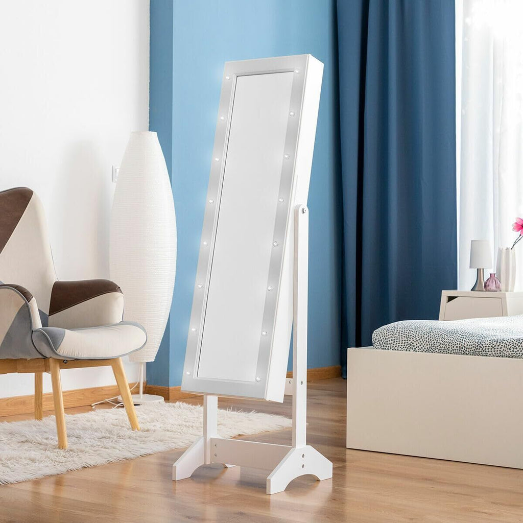 Stand-Schmuckspiegel mit LED InnovaGoods Weiß Bunt Holz Kunststoff (Re