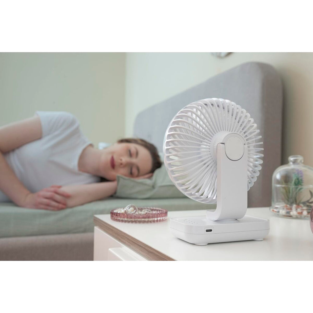 Wiederaufladbarer Schreibtischventilator InnovaGoods Weiß 3600 mAh / 1