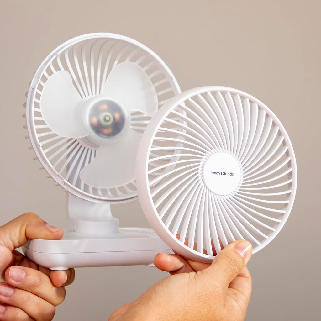 Wiederaufladbarer Schreibtischventilator InnovaGoods Weiß 3600 mAh / 1