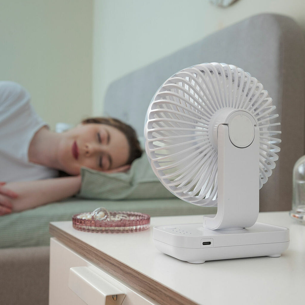 Wiederaufladbarer Schreibtischventilator Fanrec InnovaGoods Ø5,4'' 360