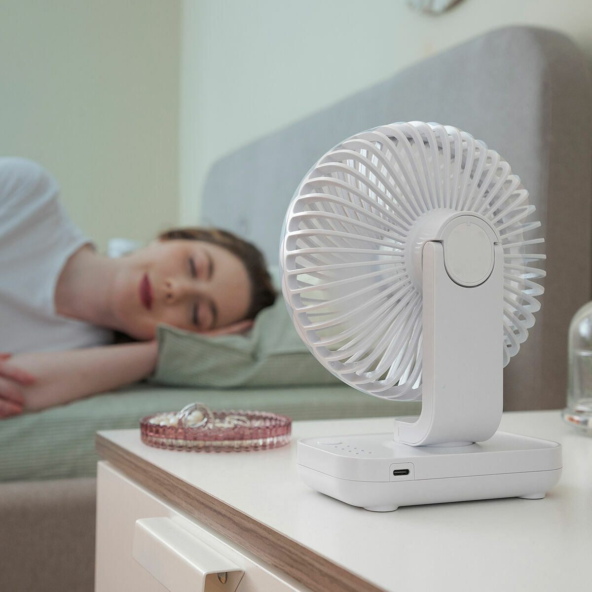 Wiederaufladbarer Schreibtischventilator Fanrec InnovaGoods Ø5,4'' 360