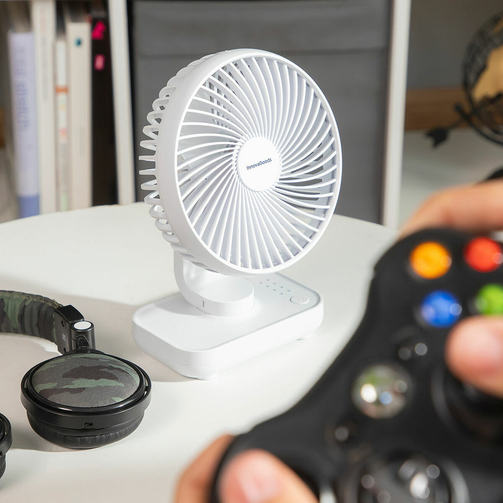 Wiederaufladbarer Schreibtischventilator Fanrec InnovaGoods Ø5,4'' 360