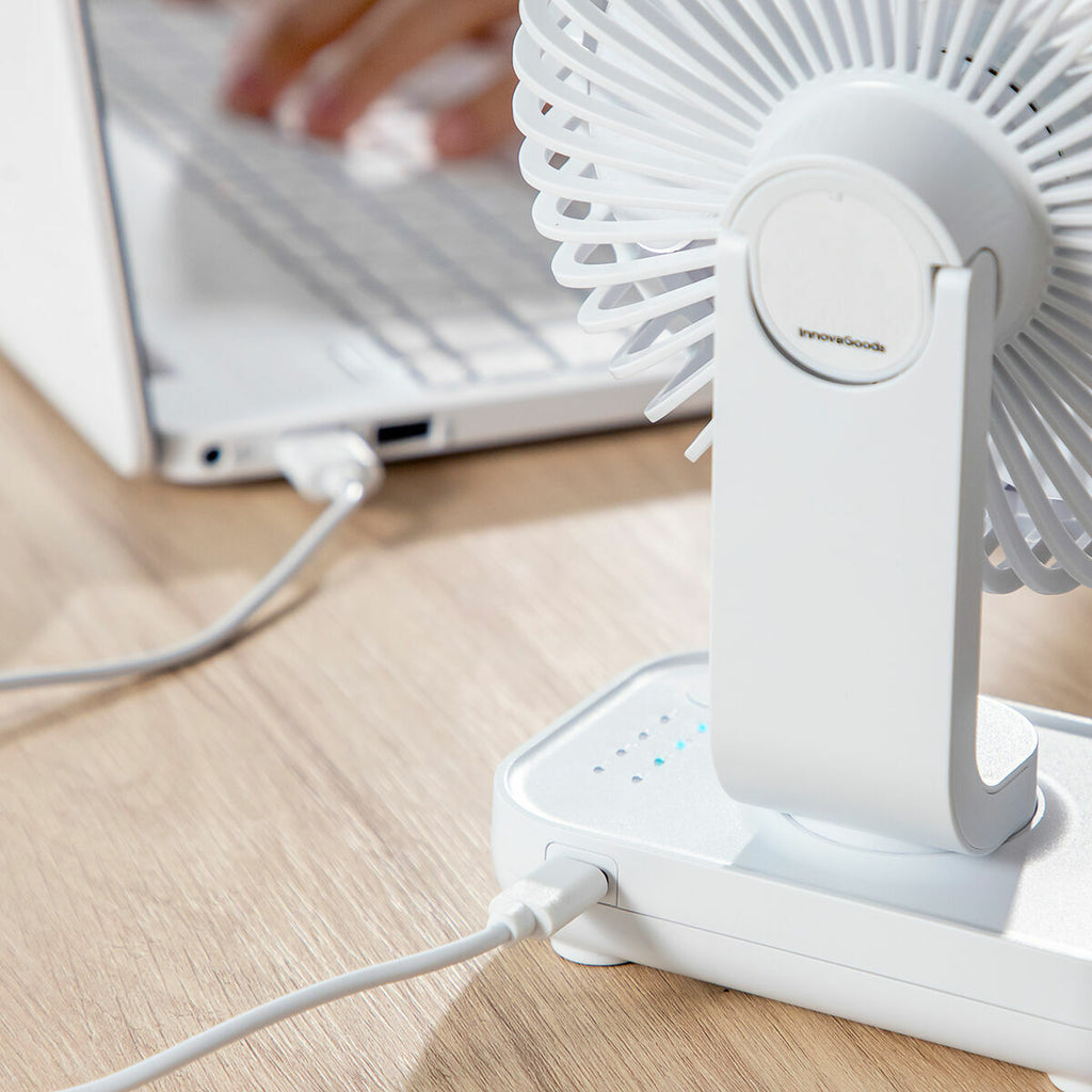 Wiederaufladbarer Schreibtischventilator Fanrec InnovaGoods Ø5,4'' 360