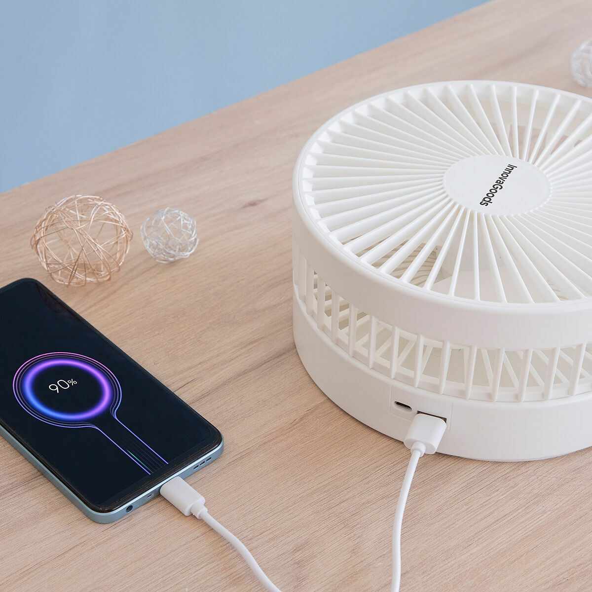 Faltbarer wiederaufladbarer 3-in-1-Ventilator Fandle InnovaGoods Ø7,7'